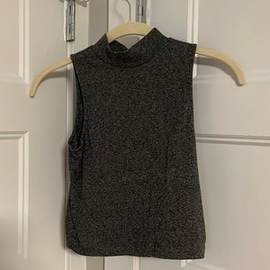 Dark grey turtle neck crop top in size small from H&M - 3rd pic shows true color